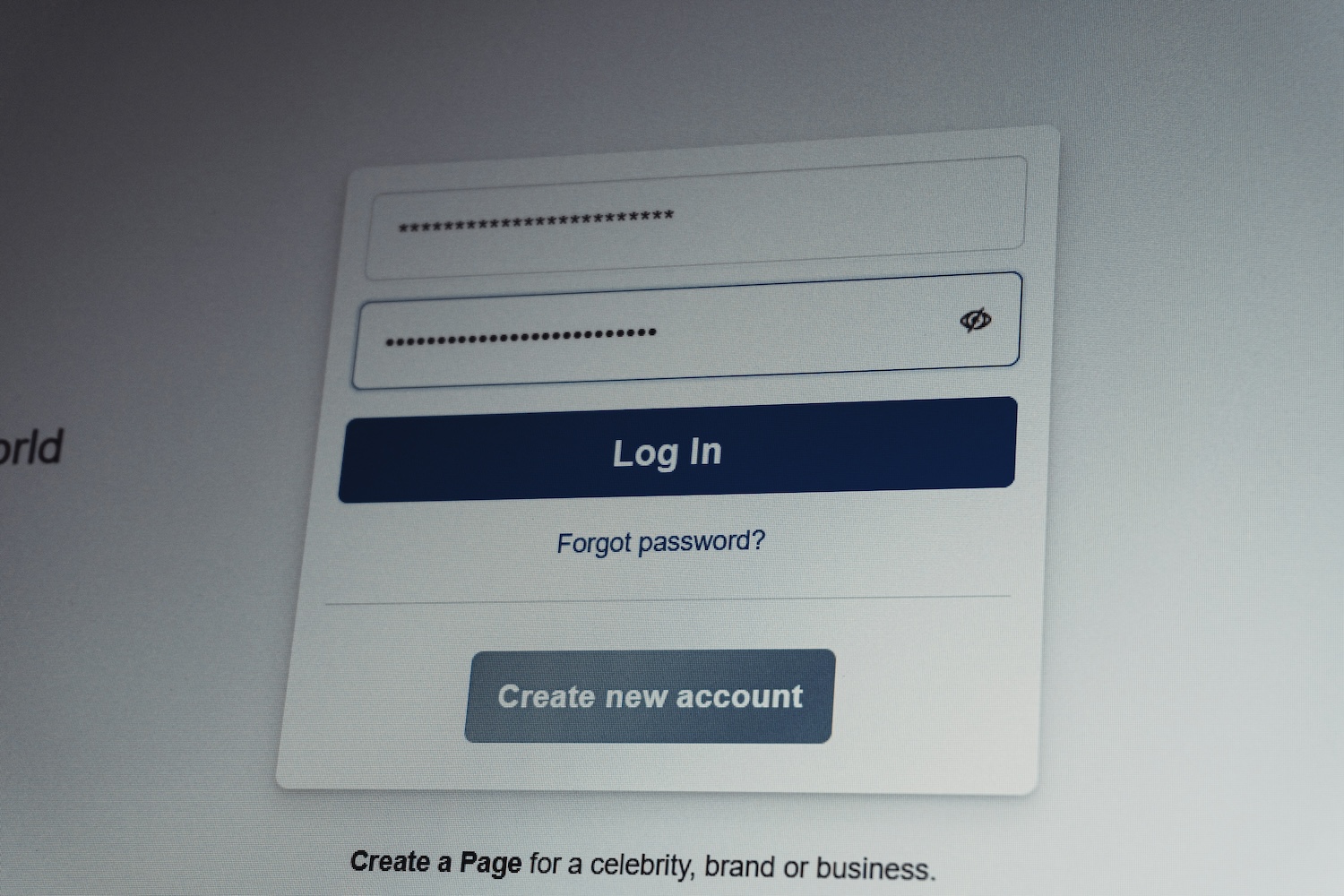 log in window